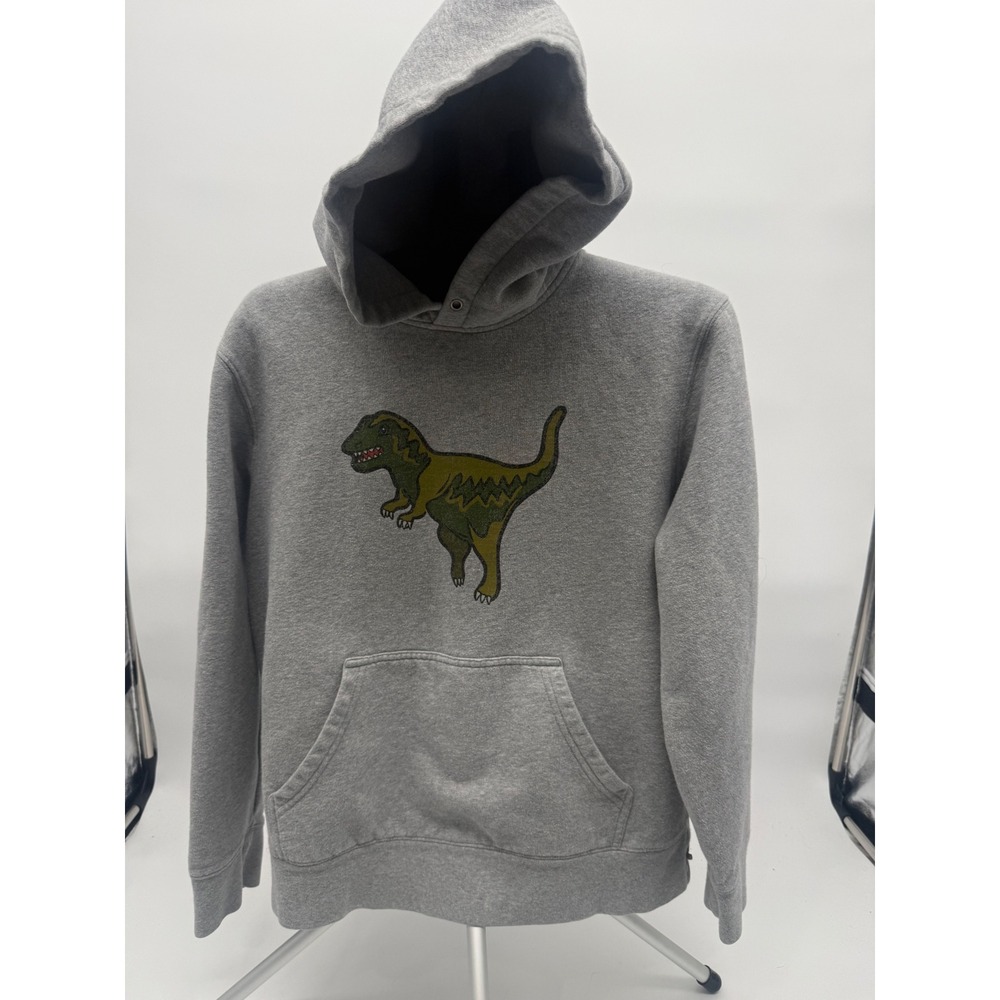Coach 1941 Men's XL Dinosaur Graphic Hoodie Gray Fleece Sweatshirt Streetwear
